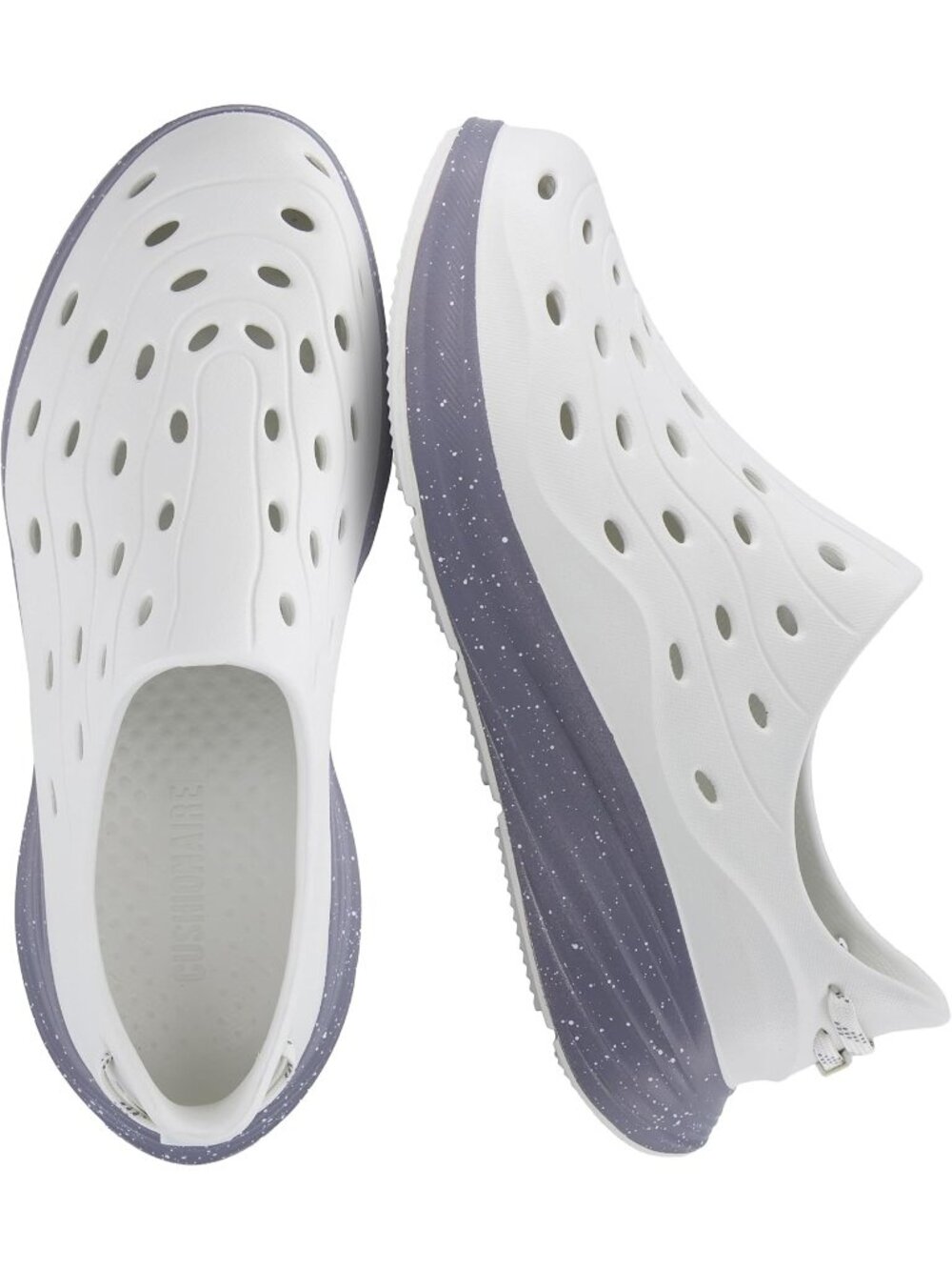Men White Lightweight Slip On Waterproof Sneaker Clogs with Cushioned Casual